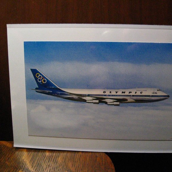 ✈️ Olympic Airways Vintage 1970's Framed Postcard - Picture 4 of 7